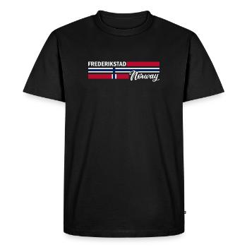 Fredrikstad - Norway Flag - Norge - Norwegen - Men's Premium Organic T-Shirt - black - Front - Nico (187cm)