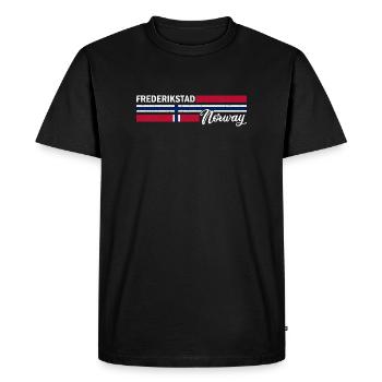 Fredrikstad - Norway Flag - Norge - Norwegen - Men's Premium Organic T-Shirt - black - Front - Nico (187cm)