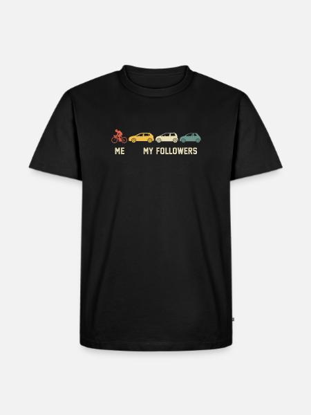 Ik en mijn volgers fietsen grappig cadeau voor fietser - Mannen Premium Bio T-shirt - zwart