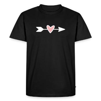 Heart Arrow Minimal Design - Men's Premium Organic T-Shirt - black - Front - Nico (187cm)