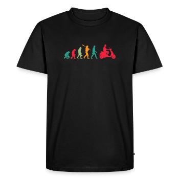 Évolution de la mobilité : de la marche au scooter - T-shirt Premium bio Homme - noir - Devant - Nico (187cm)
