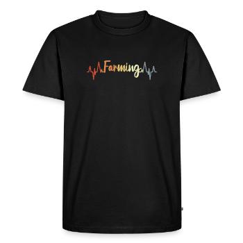Le battement de cœur d’un fermier - T-shirt Premium bio Homme - noir - Devant - Nico (187cm)