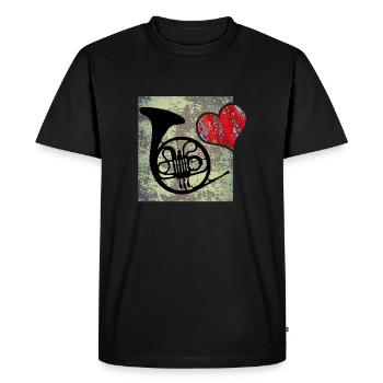 J’adore Horn. Du cor de chasse. Vintage - T-shirt Premium bio Homme - noir - Devant - Nico (187cm)