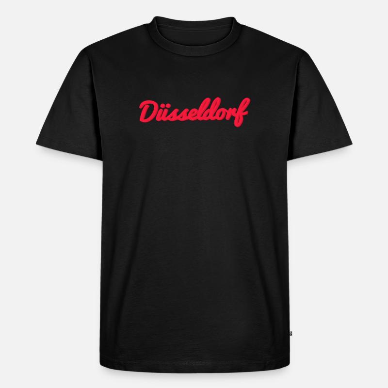 Düsseldorf Script Stadtlogo - Männer Premium Bio T-Shirt - Schwarz
