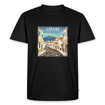 Lipari Italie : vacances d’été de rêve à la plage - T-shirt Premium bio Homme - noir - Devant - Nico (187cm)