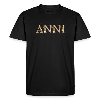 ANNI name decorated with flowers - Men's Premium Organic T-Shirt - black - Front - Nico (187cm)