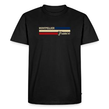 France - Montpellier - France - Flag - Men's Premium Organic T-Shirt - black - Front - Nico (187cm)