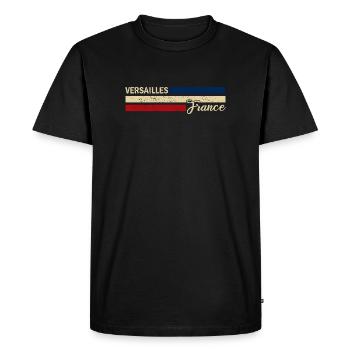 France - Versailles - France - Drapeau - T-shirt Premium bio Homme - noir - Devant - Nico (187cm)