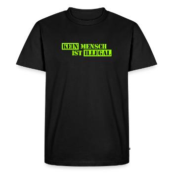 No One Is Illegal - Migration - Illegality - Men's Premium Organic T-Shirt - black - Front - Nico (187cm)
