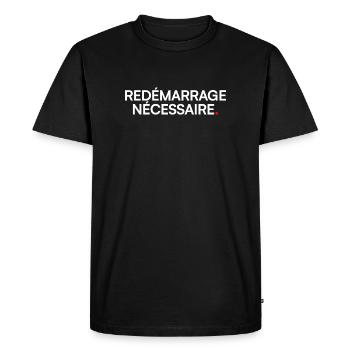 Necessary restart humor fatigue - Men's Premium Organic T-Shirt - black - Front - Nico (187cm)