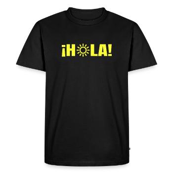 Hola Sun Glyphs Bold Tee - Men's Premium Organic T-Shirt - black - Front - Nico (187cm)