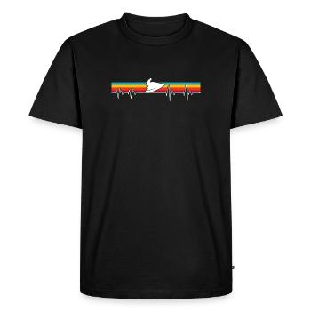 Sole Pulse on Retro Stripes - Men's Premium Organic T-Shirt - black - Front - Nico (187cm)