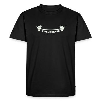 Gym Mode On Barbell - Men's Premium Organic T-Shirt - black - Front - Nico (187cm)