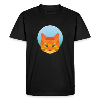 Cat Art - Men's Premium Organic T-Shirt - black - Front - Nico (187cm)