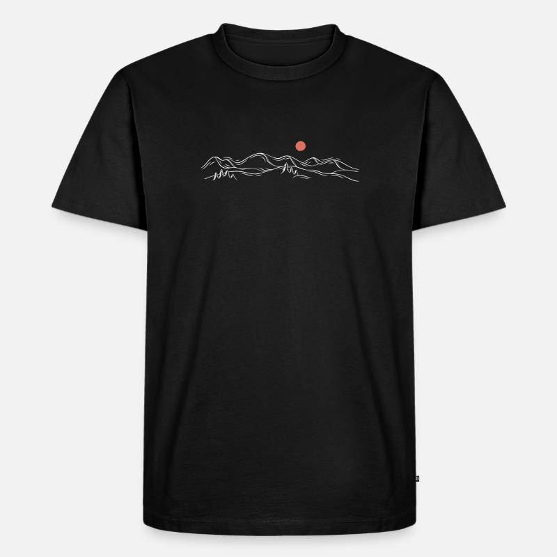Minimaler Sunset Ridge - Männer Premium Bio T-Shirt - Schwarz