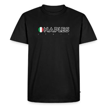 Naples Flag Circle Typography - Men's Premium Organic T-Shirt - black - Front - Nico (187cm)