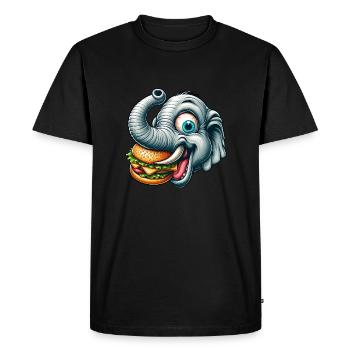Elephant Burger Hamburger Restauration rapide - T-shirt Premium bio Homme - noir - Devant - Nico (187cm)