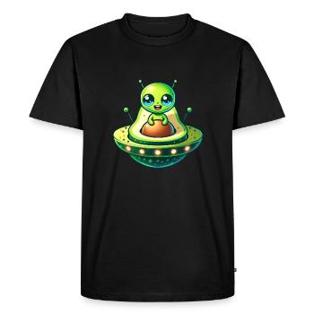Alien Avocat OVNI Bande dessinée drôle - T-shirt Premium bio Homme - noir - Devant - Nico (187cm)