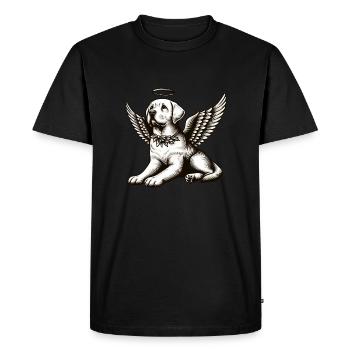 Ailes d’ange labrador noir blanc halo - T-shirt Premium bio Homme - noir - Devant - Nico (187cm)