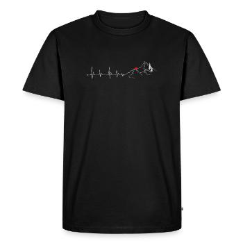 Summit Pulse Red Peak - Men's Premium Organic T-Shirt - black - Front - Nico (187cm)