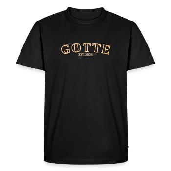Gotte 2026, marraine 2026, cadeau Gotti - T-shirt Premium bio Homme - noir - Devant - Nico (187cm)