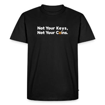 Pas tes clés. Pas votre cotation Bitcoin Coins - T-shirt Premium bio Homme - noir - Devant - Nico (187cm)