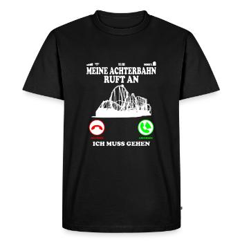 Achterbahn Shirt Ruft an Spruch - Männer Premium Bio T-Shirt - Schwarz - Vorne - Nico (187cm)