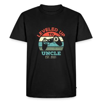 Level Up To Uncle Gamer Zocken New Uncle - Men's Premium Organic T-Shirt - black - Front - Nico (187cm)