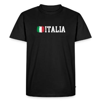 Italia flag - Men's Premium Organic T-Shirt - black - Front - Nico (187cm)