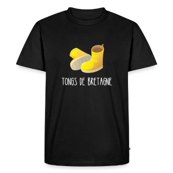 tongs de bretagne - T-shirt Premium bio Homme - noir - Devant - Nico (187cm)