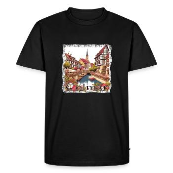 Colmar France Old Town Grunge Style - Men's Premium Organic T-Shirt - black - Front - Nico (187cm)