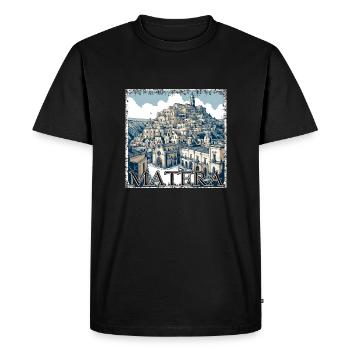 Matera : le charme grunge de la ville rock - T-shirt Premium bio Homme - noir - Devant - Nico (187cm)