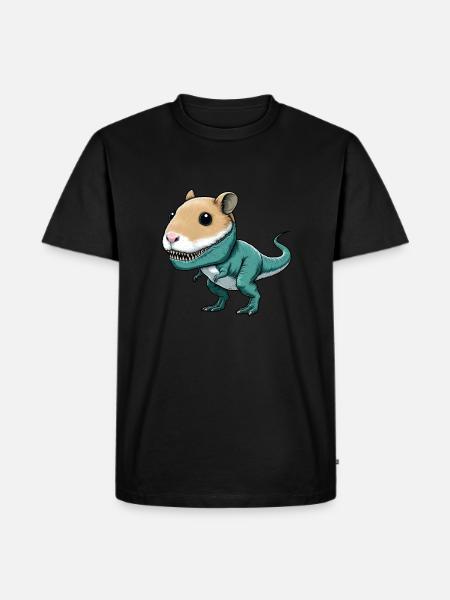 Dino-Hamster Fusion: Mythical Creature Adventure - Men's Premium Organic T-Shirt - black