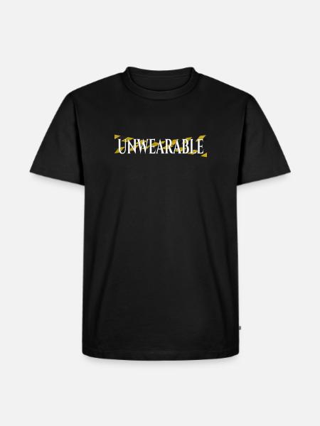 Unwearable – Statement Design with Warning Tape - Men's Premium Organic T-Shirt - black