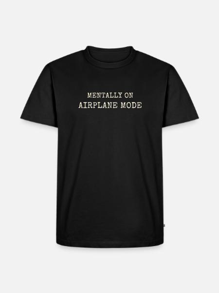 Mentalement dans l’avion, mode Introverti - T-shirt Premium bio Homme - noir