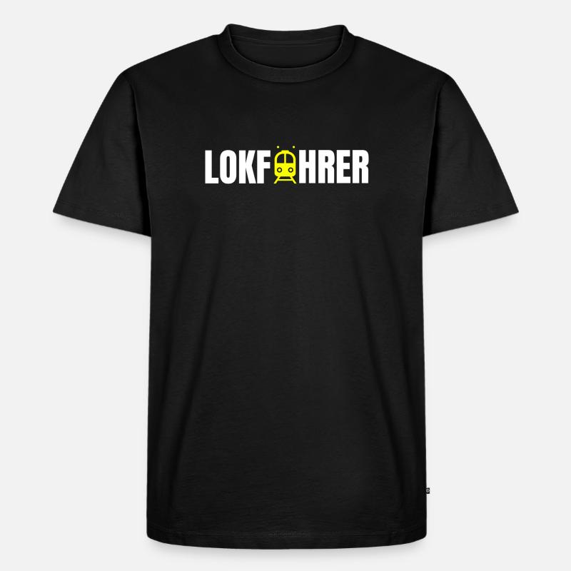 Lokführer Design - Männer Premium Bio T-Shirt - Schwarz