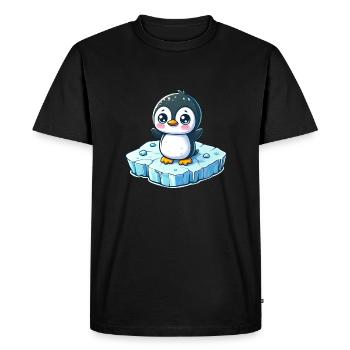 Penguin, Melting Ice, South Pole - Men's Premium Organic T-Shirt - black - Front - Nico (187cm)