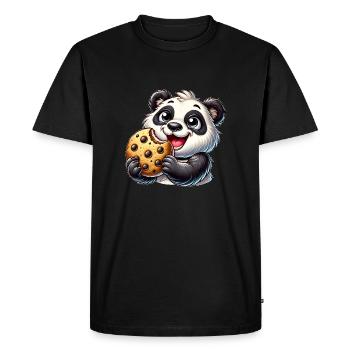 Panda Biscuit Dessert Biscuits Sucrés - T-shirt Premium bio Homme - noir - Devant - Nico (187cm)