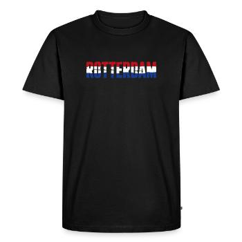 Drapeau de Rotterdam Néerlandais Vintage - T-shirt Premium bio Homme - noir - Devant - Nico (187cm)