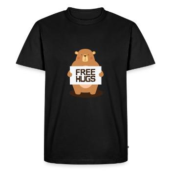 Free Hugs Bear - Men's Premium Organic T-Shirt - black - Front - Nico (187cm)