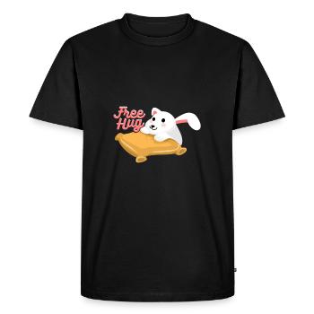 Lièvre étreinte - T-shirt Premium bio Homme - noir - Devant - Nico (187cm)