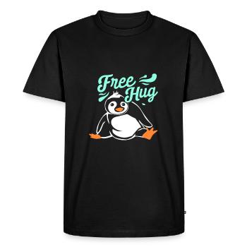 Hug Penguin - Men's Premium Organic T-Shirt - black - Front - Nico (187cm)