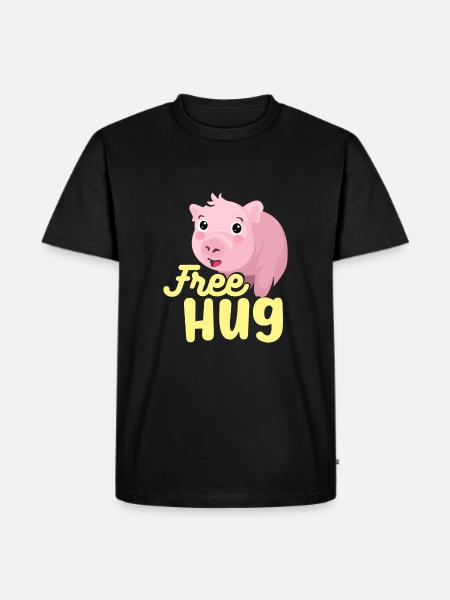 Hug Pig - Men's Premium Organic T-Shirt - black