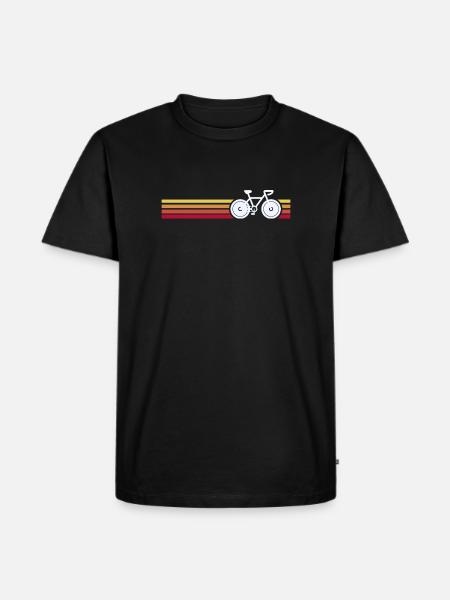 Retro Bike on Sunset Stripes - Men's Premium Organic T-Shirt - black