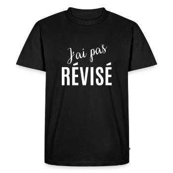 j'ai pas révisé - T-shirt Premium bio Homme - noir - Devant - Nico (187cm)