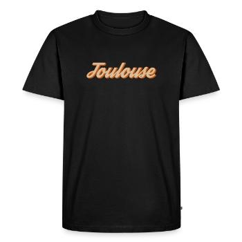 Lettrage Toulouse Vintage - T-shirt Premium bio Homme - noir - Devant - Nico (187cm)