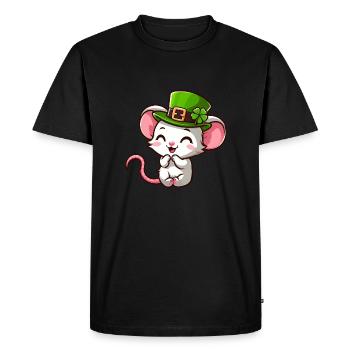 Célébration de la souris de la Saint-Patrick - T-shirt Premium bio Homme - noir - Devant - Nico (187cm)