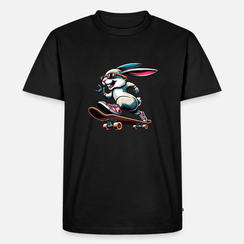 Cool Skateboarder Easter Bunny Design - Men's Premium Organic T-Shirt - black