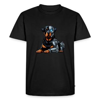 Rottweiler Cyborg Robot Space - Men's Premium Organic T-Shirt - black - Front - Nico (187cm)