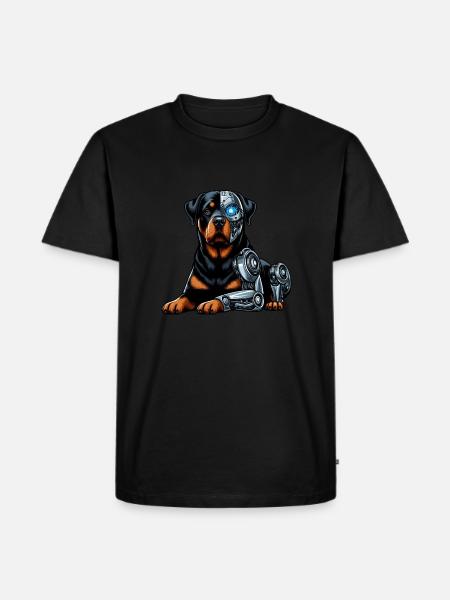 Rottweiler Cyborg Robot Space - Men's Premium Organic T-Shirt - black